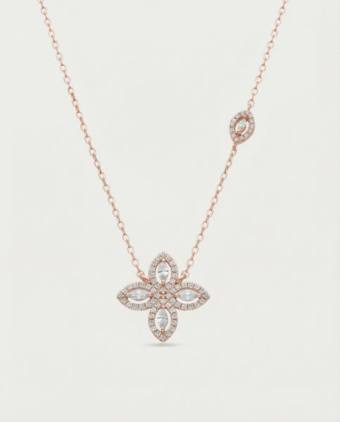 Collier Kaytie Wu En Argent 925 Avec Pierres Roses - Pendentif Réglable, Bijou Féminin Neuf