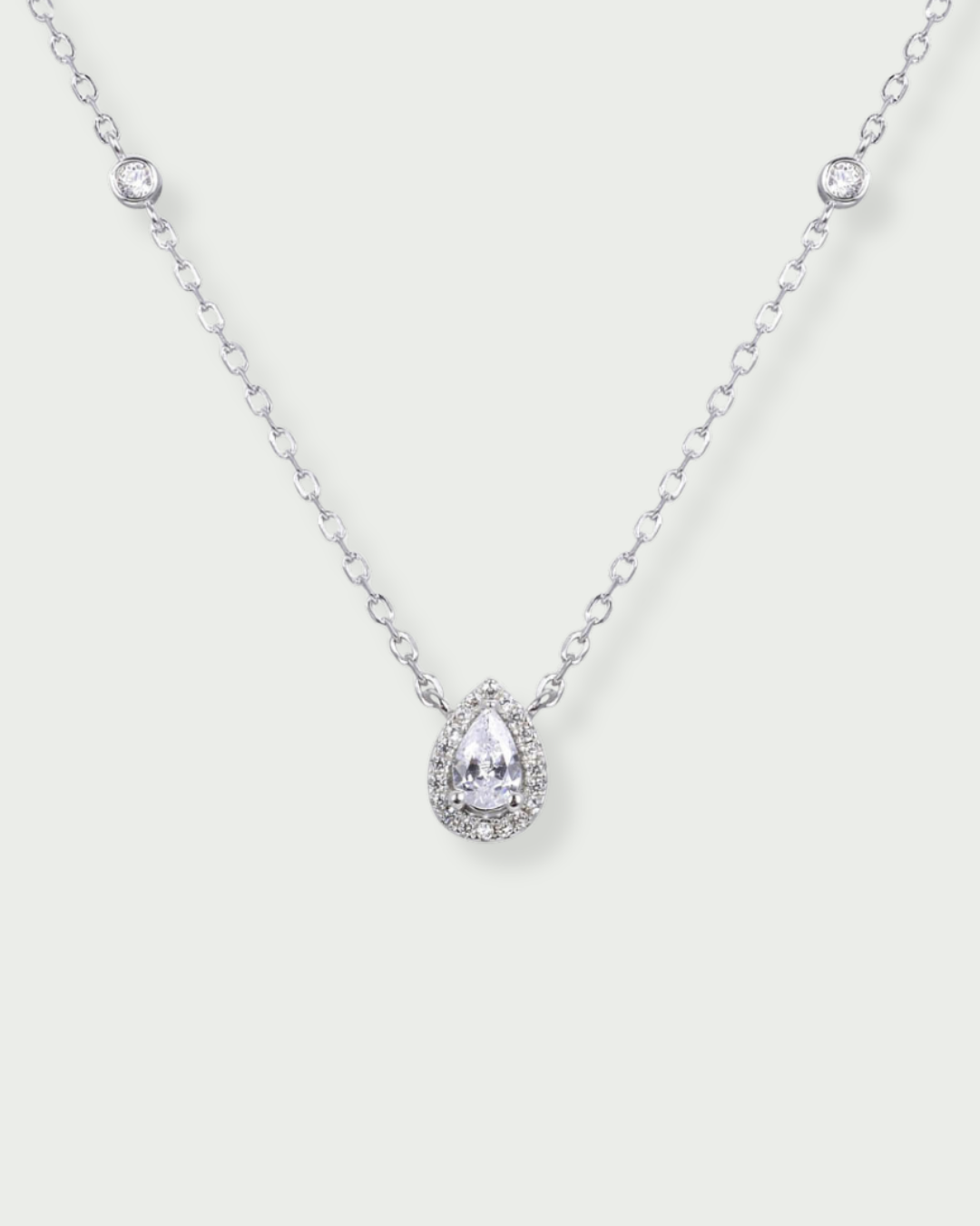 Infinity Pear Necklace - WHITE