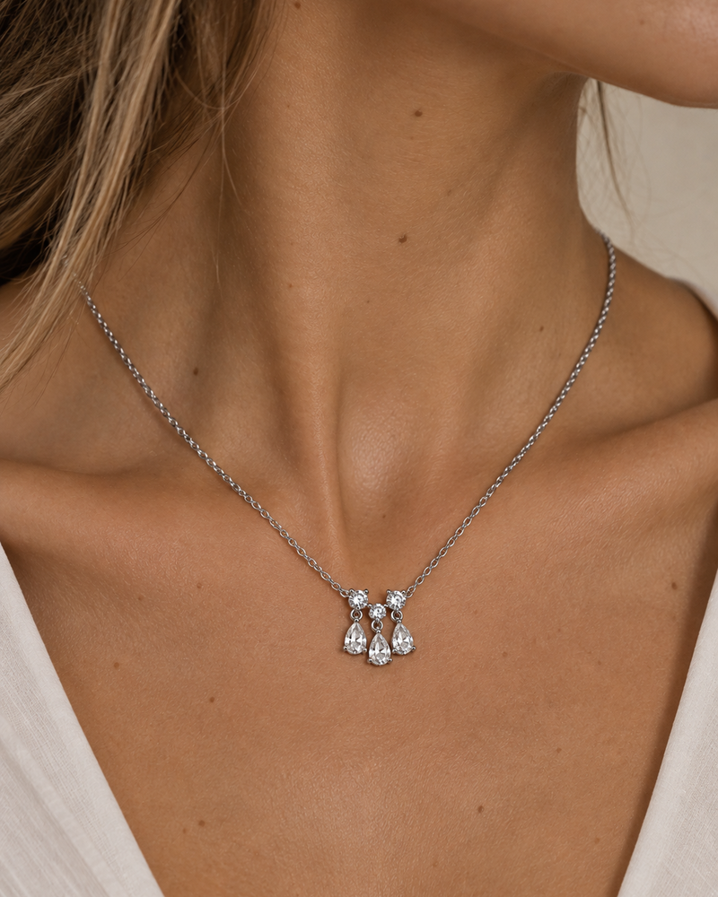 Collier Pear Glow Mini- BLANC