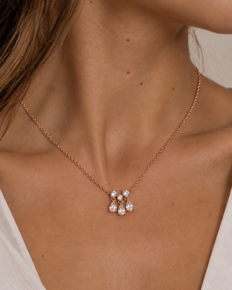 Collier Pear Glow Mini - ROSE