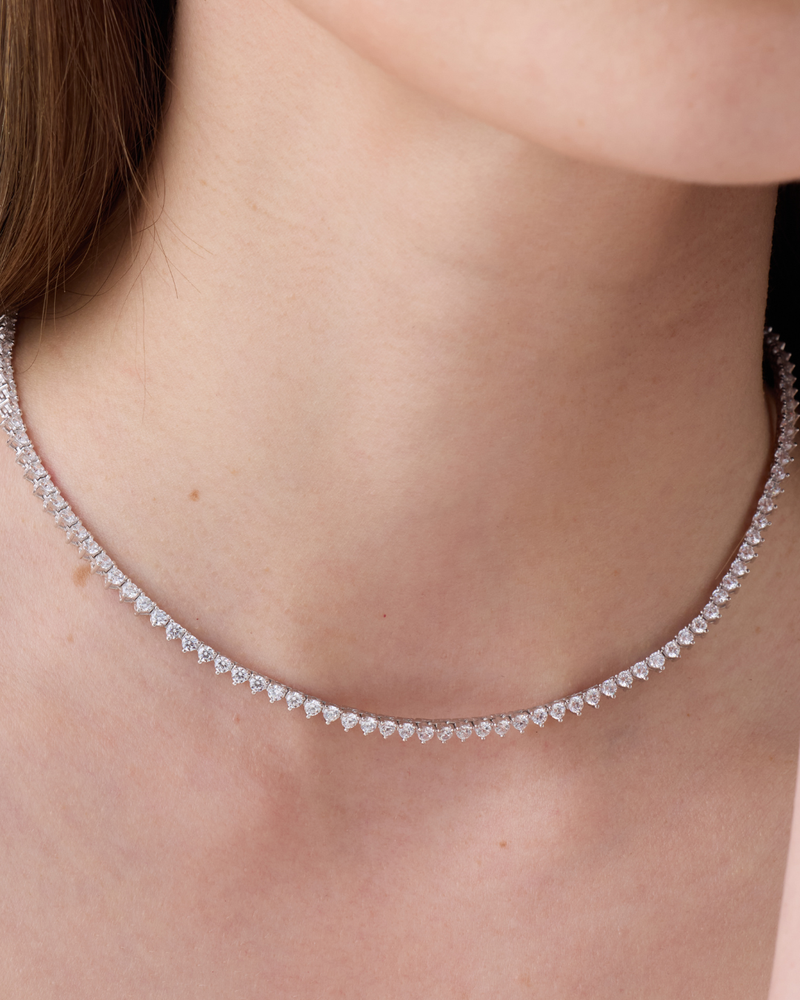 Collier Rivière Allure – Co-création Diane Perreau – Argent 925 rhodié &amp; Zirconium - porté 