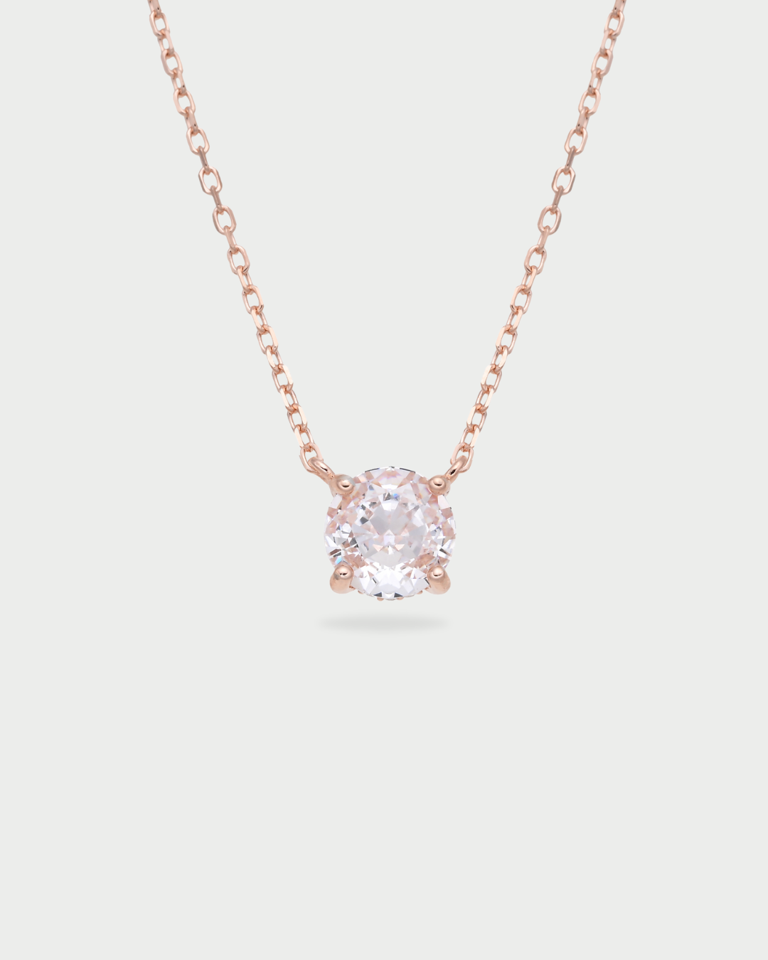 Collier « Chaîne Intemporel XL » en argent 925 doré à l’or rose 18 carats, chaîne élégante agrémentée d’un pendentif discret en zirconium taille ronde, finition polie brillante.
