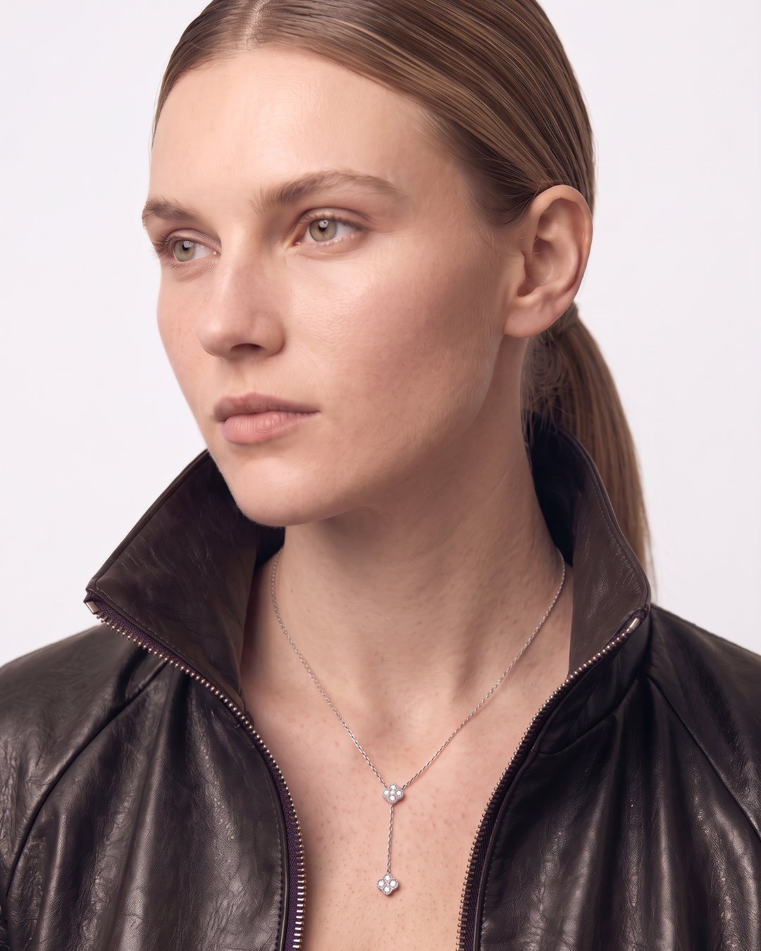 Collier cravate Eden - BLANC