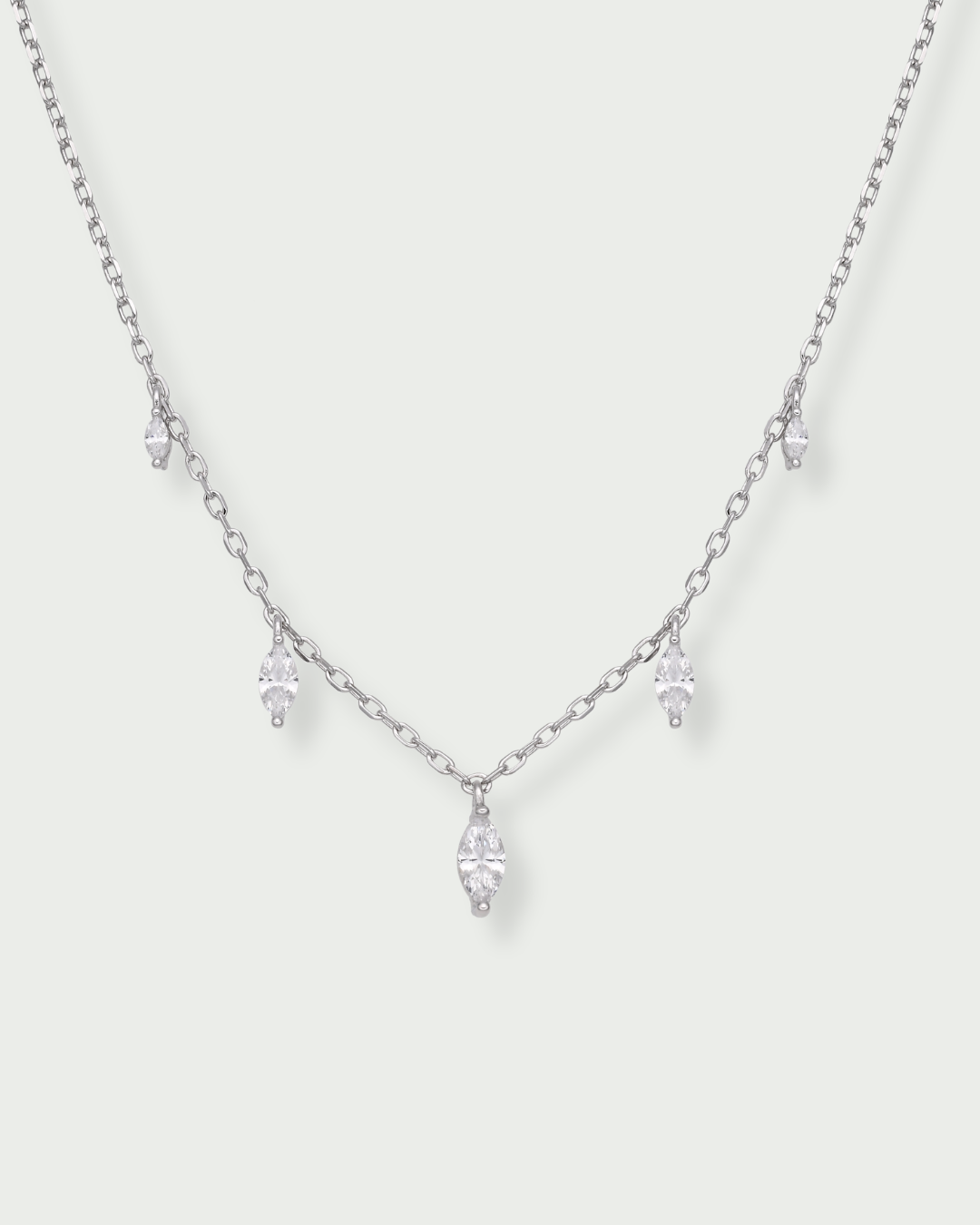 Collier marquise Icon – Co-création Diane Perreau – Argent 925 rhodié &amp; Zirconium