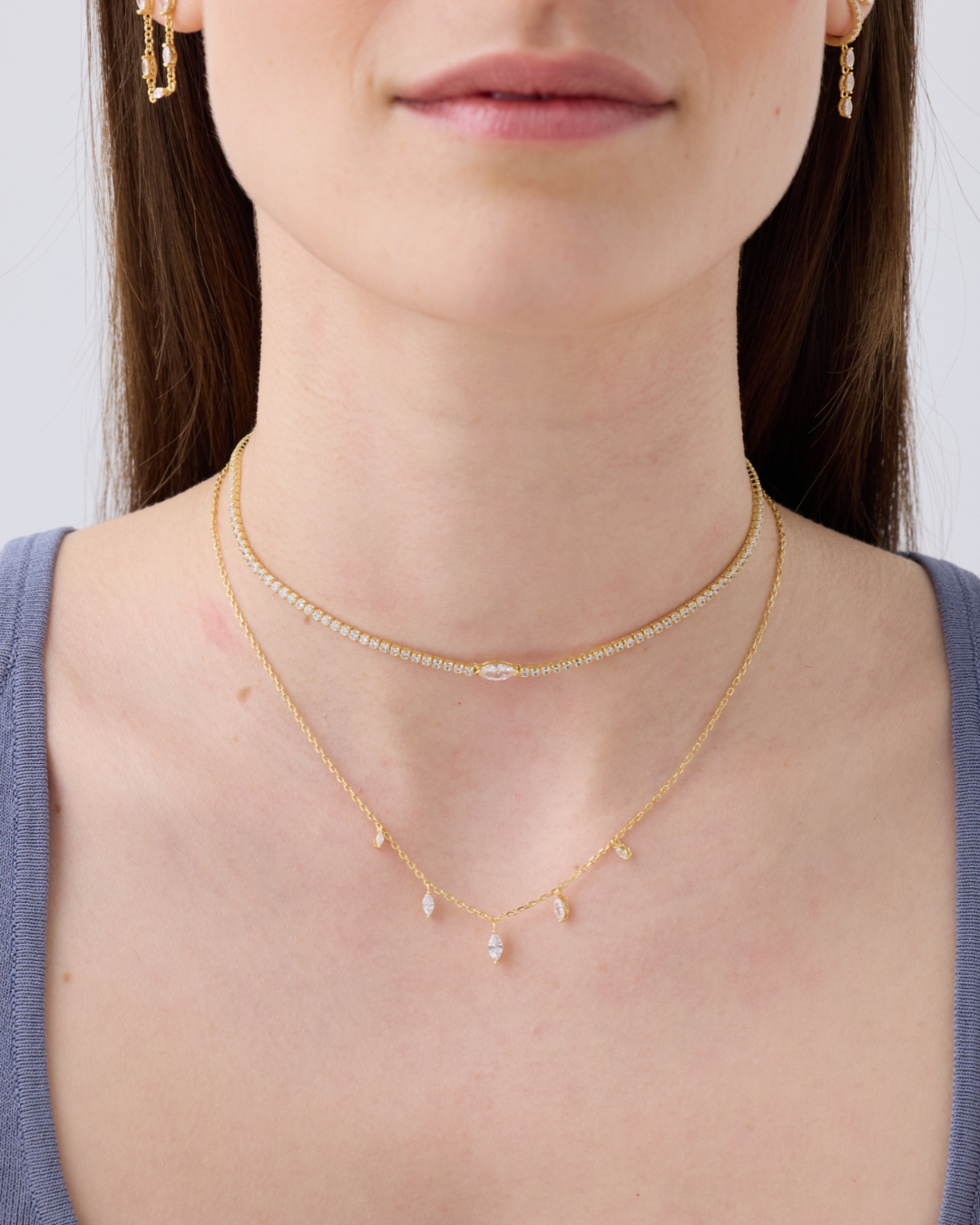 Collier marquise Icon – Co-création Diane Perreau – Argent 925 rhodié &amp; Zirconium