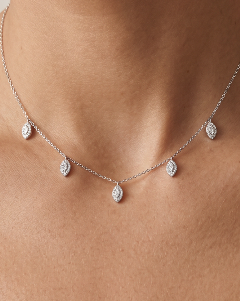 Collier pampilles marquise - BLANC