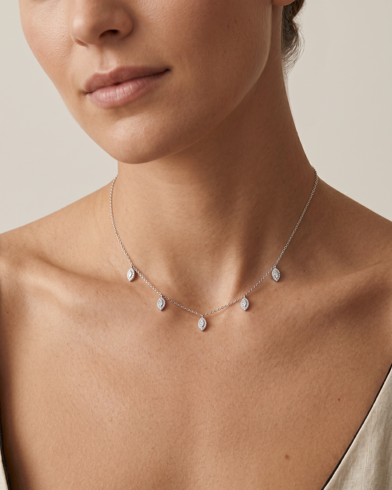 Collier pampilles marquise - BLANC