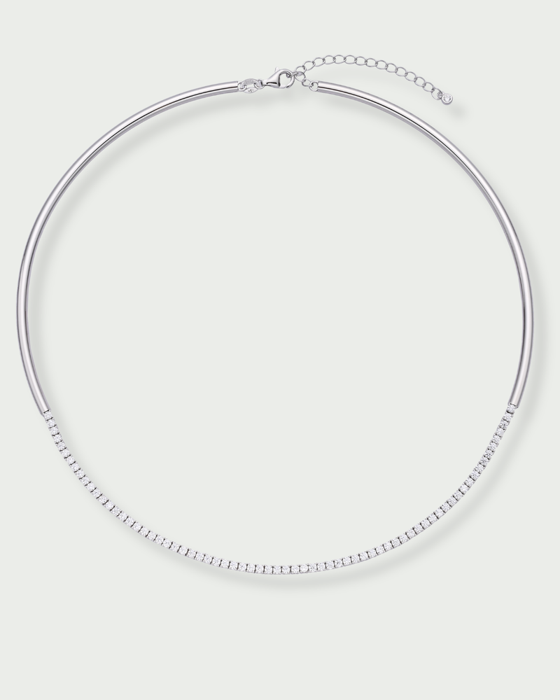 Collier rivière Modular – Co-création Diane Perreau – Argent 925 rhodié &amp; Zirconium