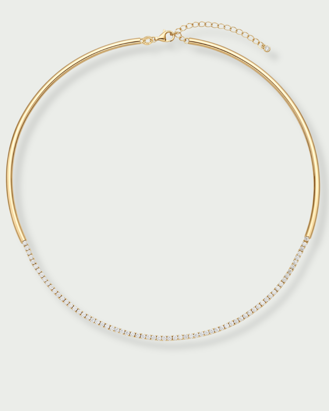 Collier rivière Modular – Co-création Diane Perreau – Argent 925 doré à l'or 18 carats &amp; Zirconium