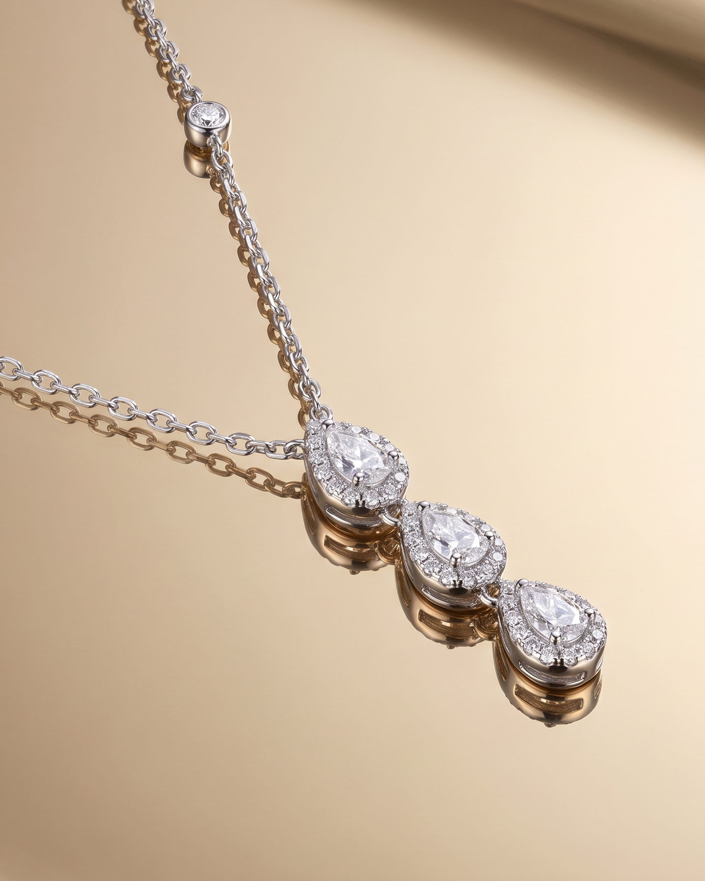 Collier trois poires Infini - BLANC
