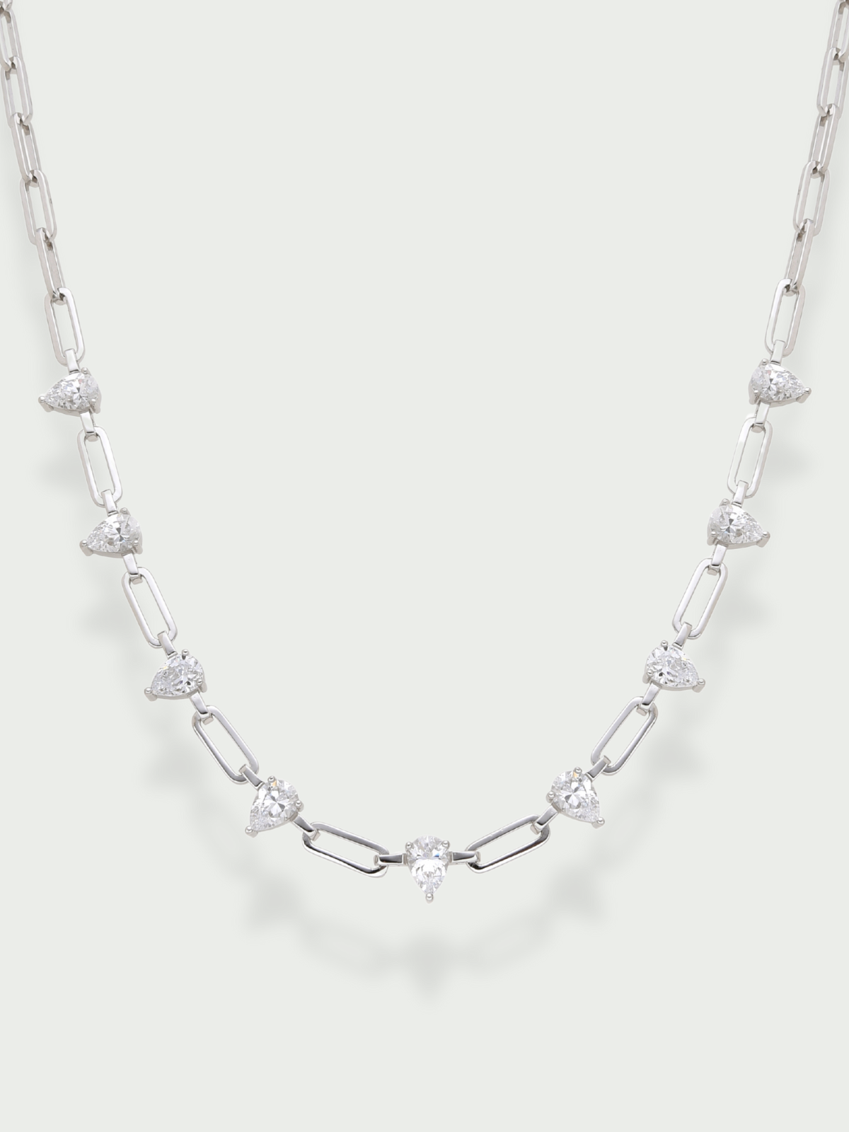 Collier chaîne Pear Glow - BLANC