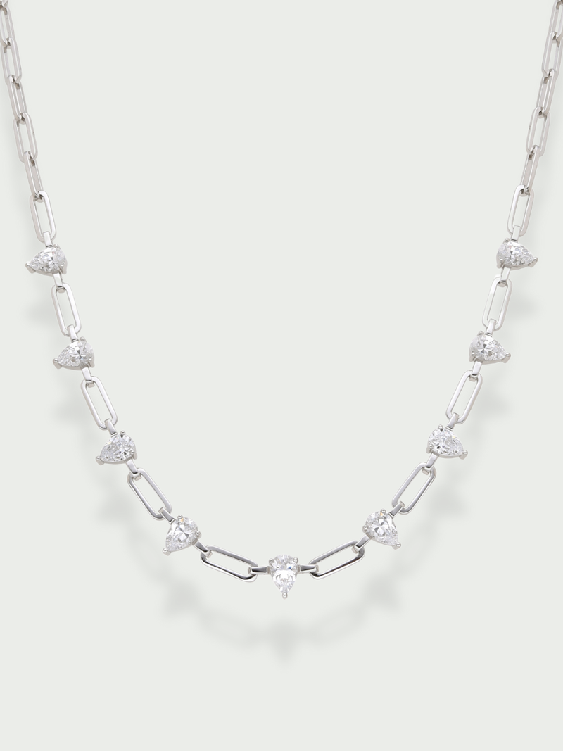Collier chaîne Pear Glow - BLANC