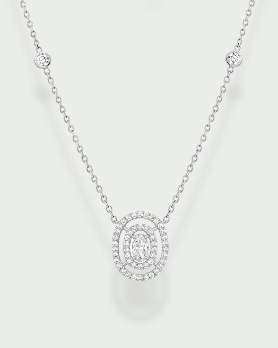 Collier deux rangs Infini Ovale - BLANC