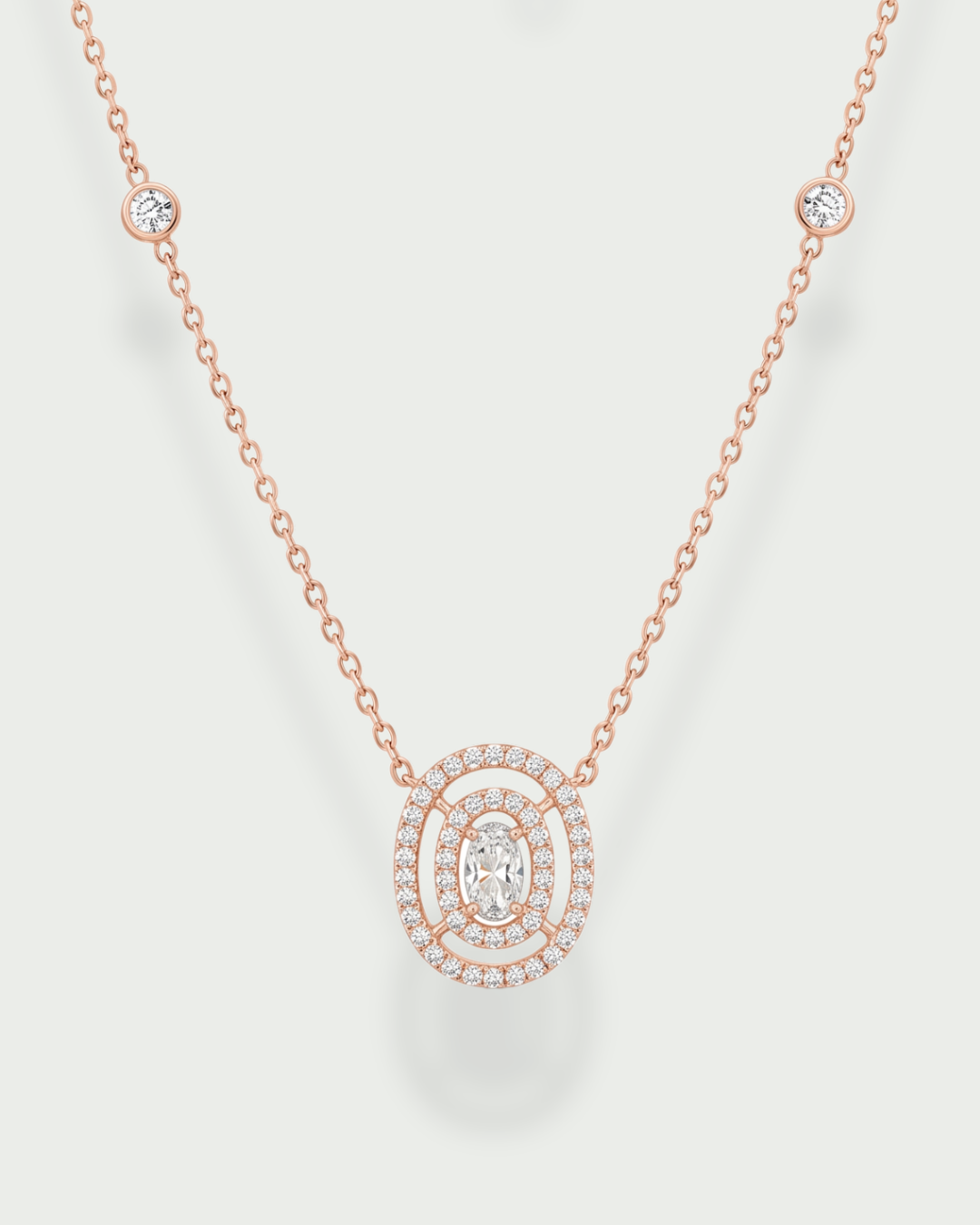 Two-row Infinity Pear Necklace - WHITE