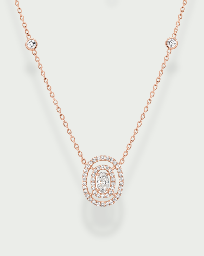 Two-row Infinity Pear Necklace - WHITE