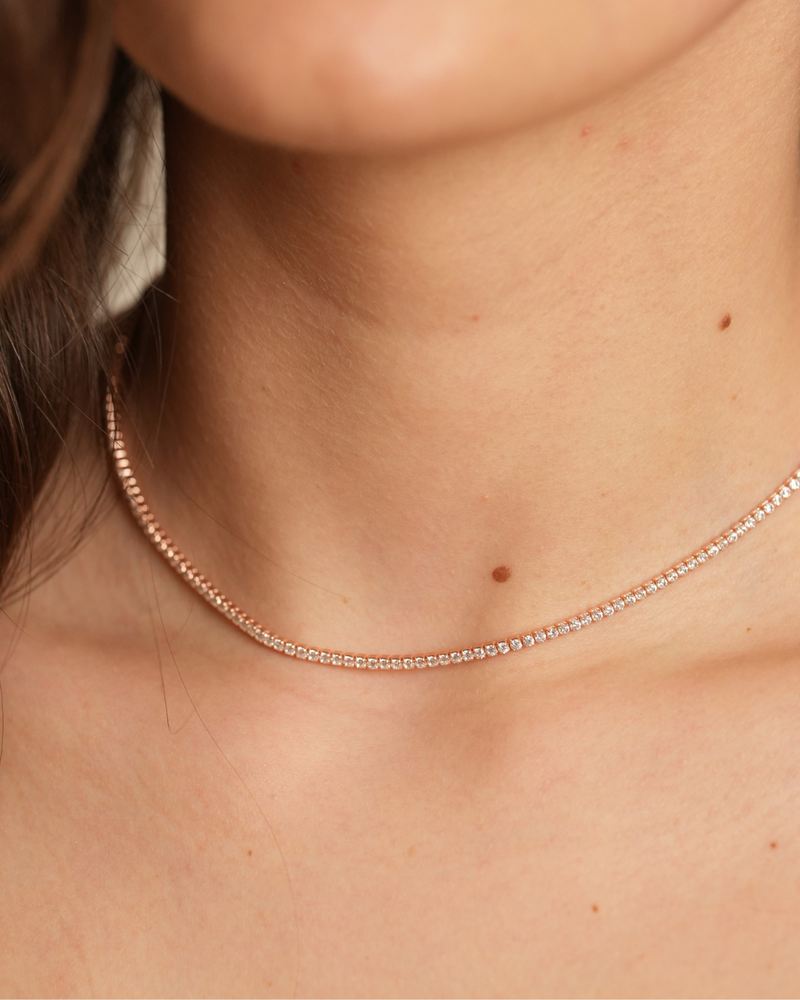 Timeless tennis necklace - PINK 