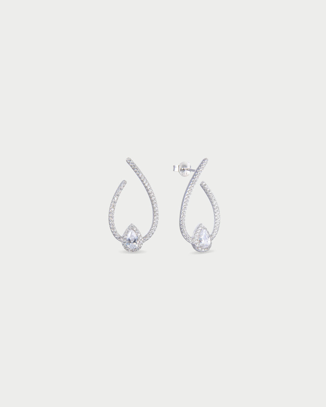Gala drop hoop earrings - WHITE