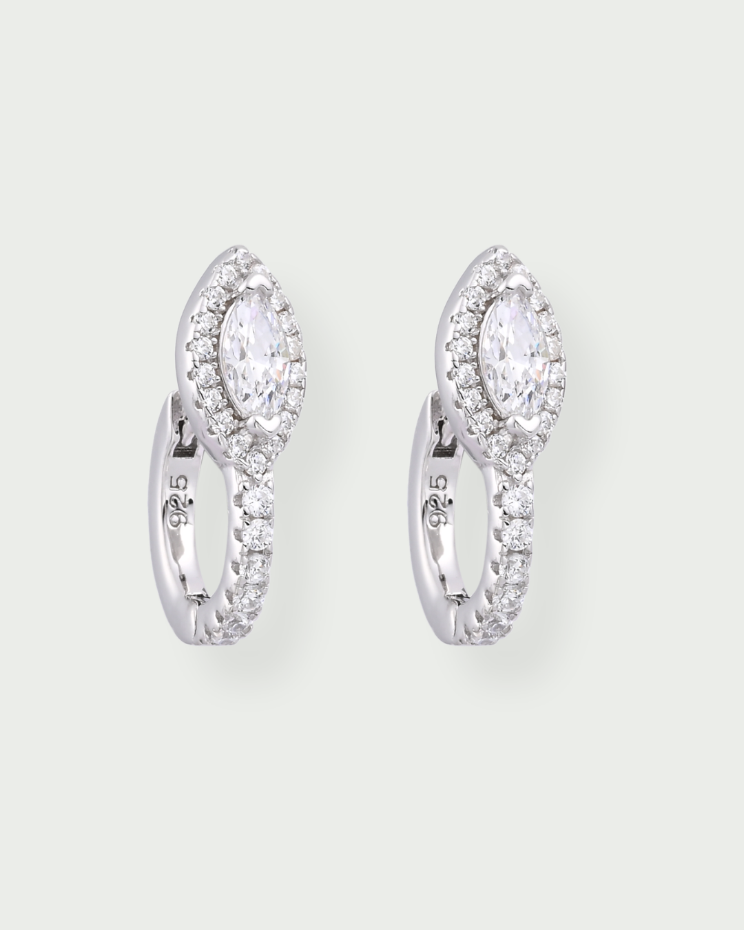Créoles marquise Mini – Co-création Diane Perreau – Argent 925 rhodié &amp; Zirconium