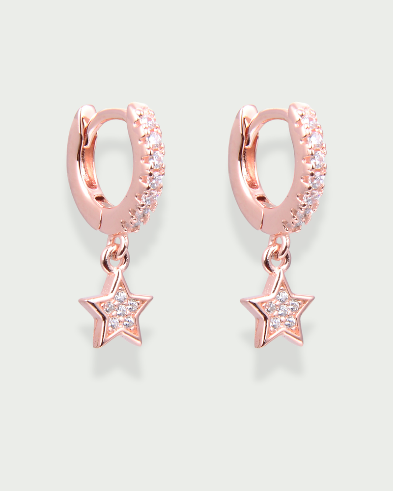 Mini créoles étoile - ROSE