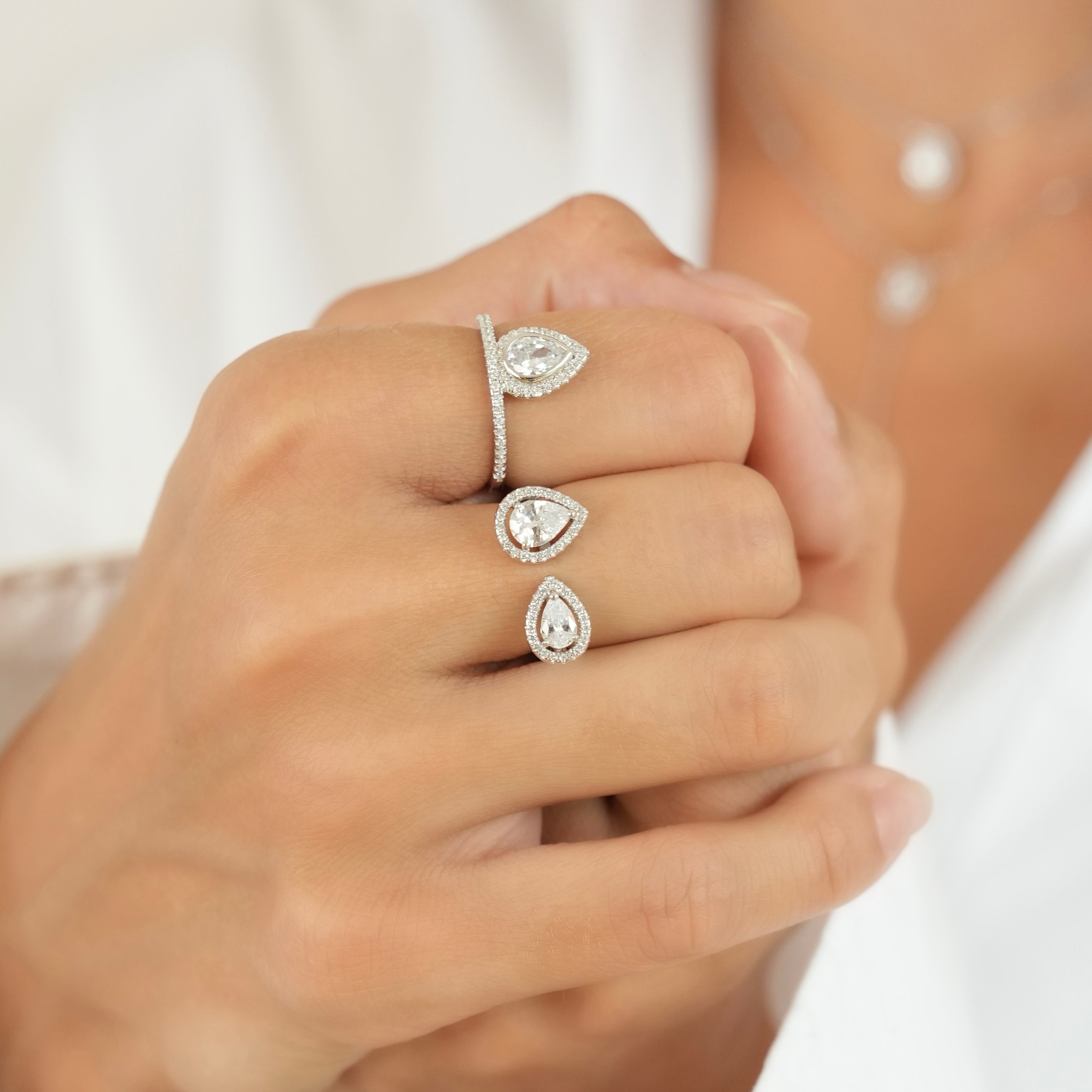 Bague poire Gala - BLANC