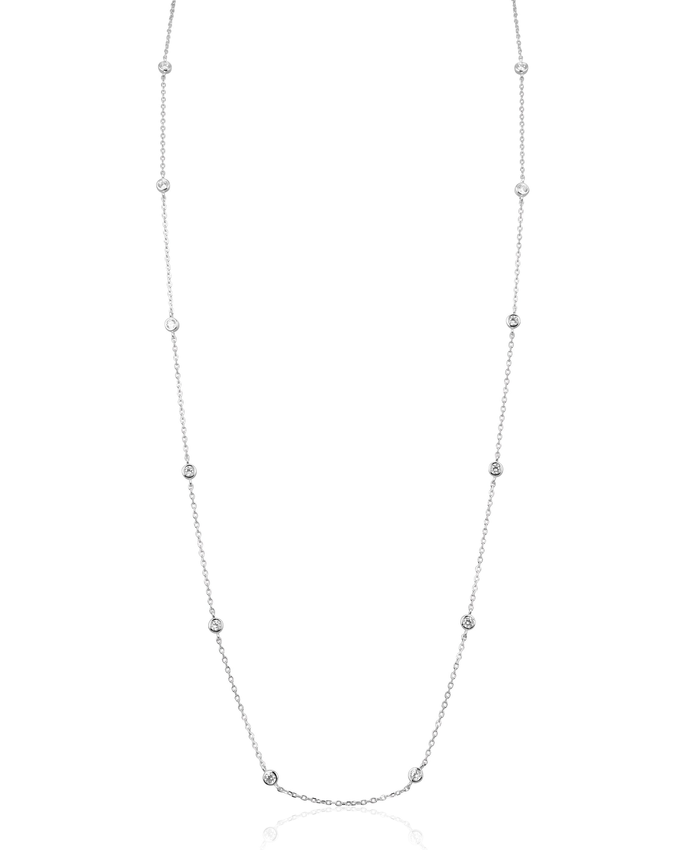 Sautoir serti clos - BLANC