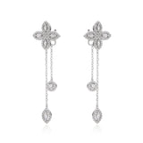 Boucles d’oreilles doubles pendantes Fleur de vie - BLANC