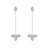 Boucles d’oreilles pendantes Fleur de vie - BLANC