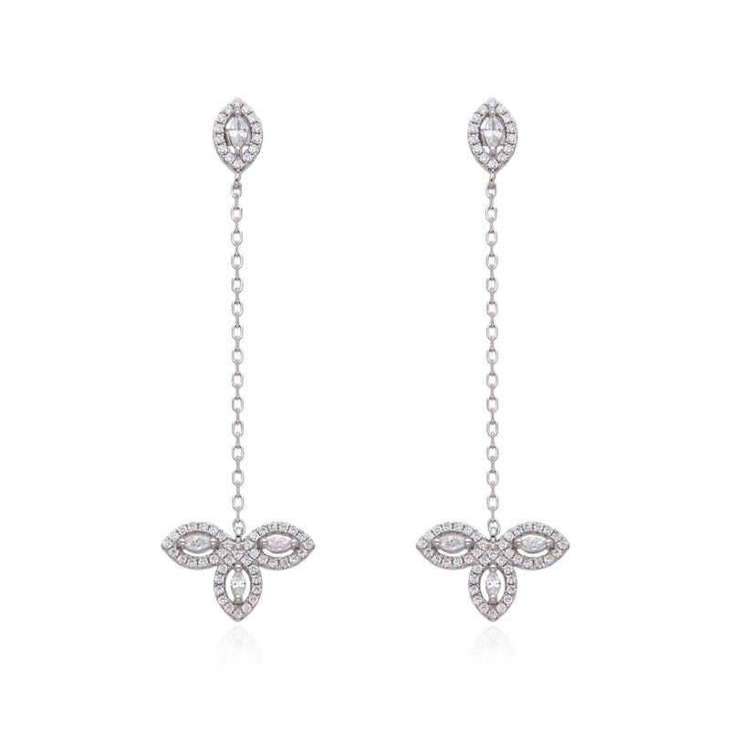 Boucles d’oreilles pendantes Fleur de vie - BLANC