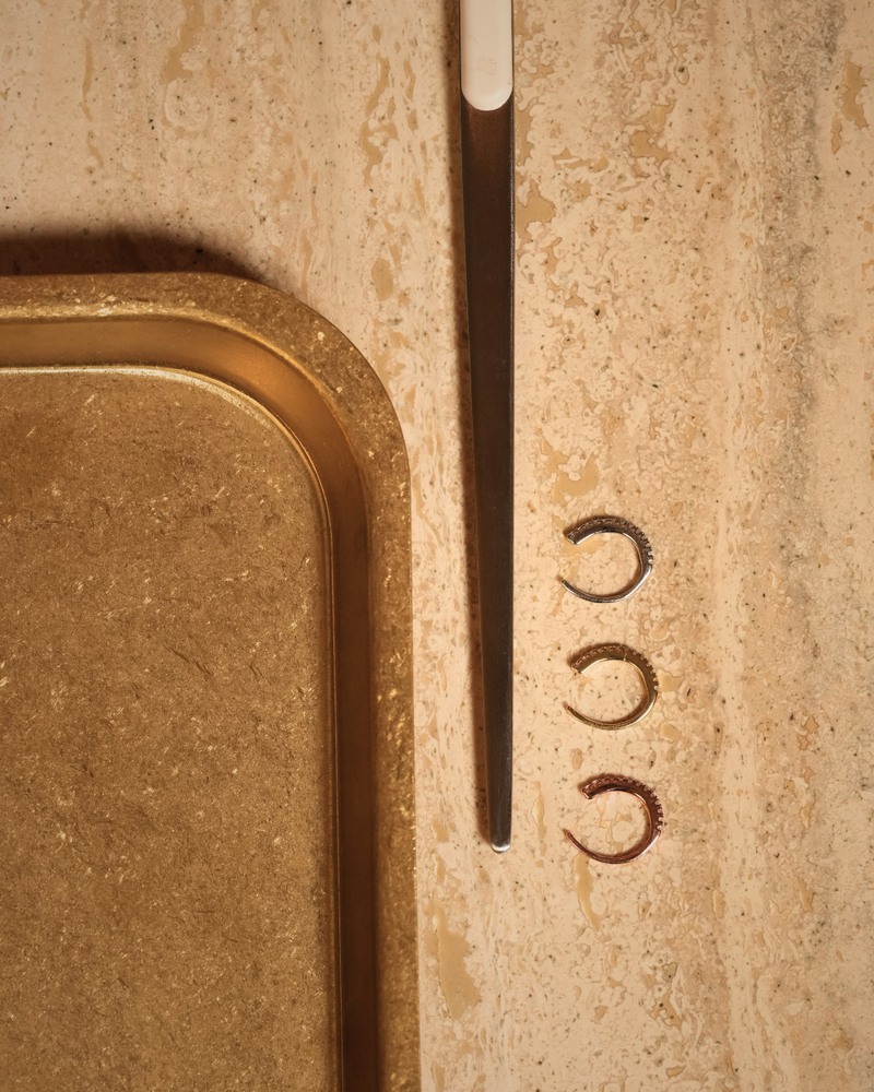 Earcuff « Simple Intemporel » en argent 925 blanc, doré, rose - nature morte