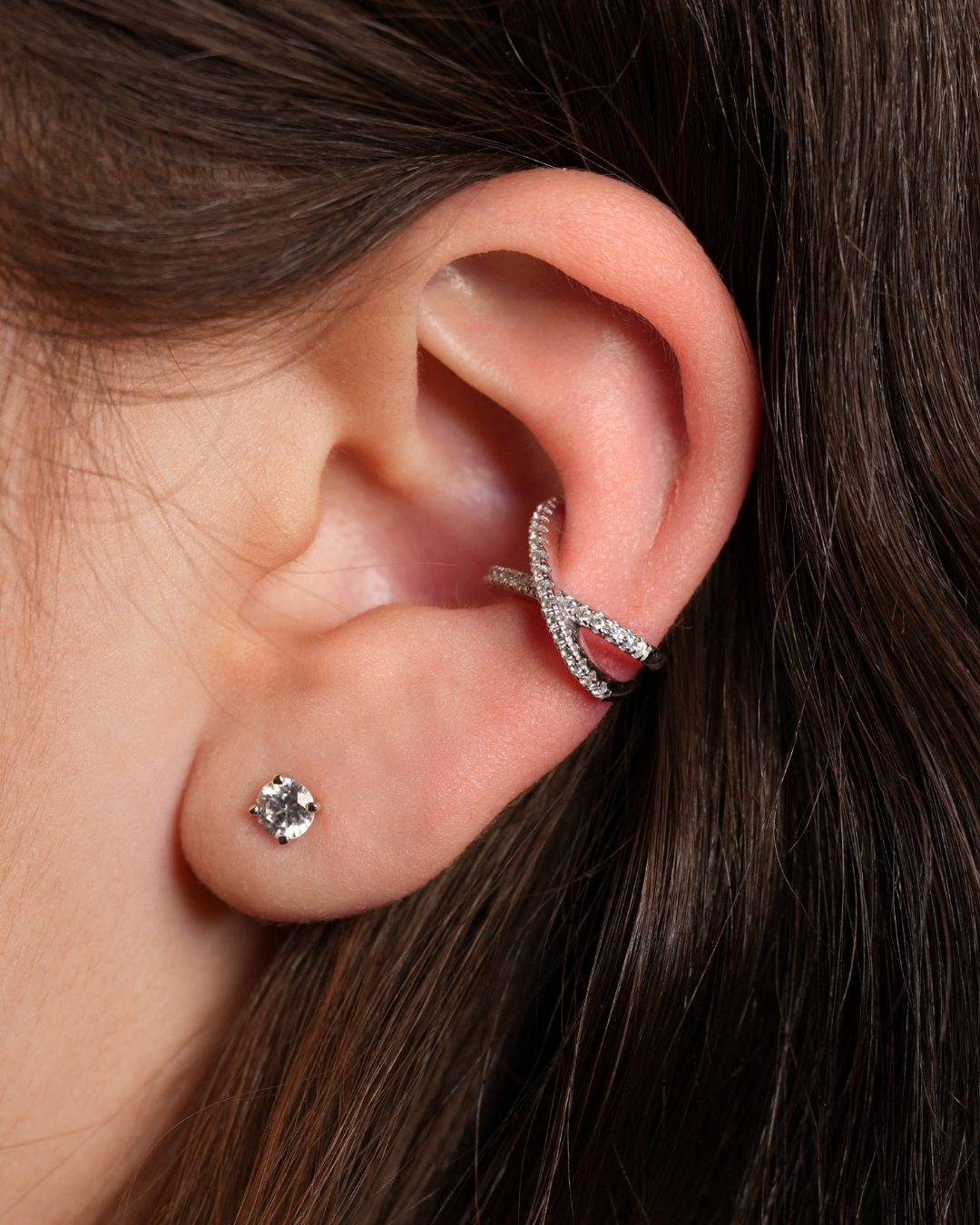 Earcuff croisé Intemporel - BLANC