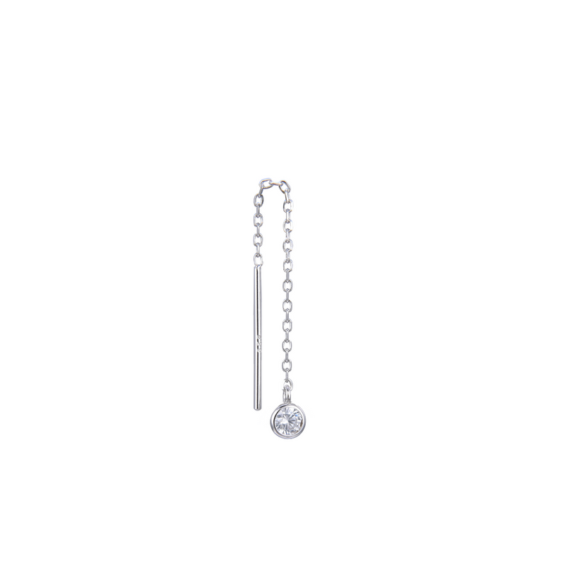 Silver Edition small chain mono buckle - WHITE