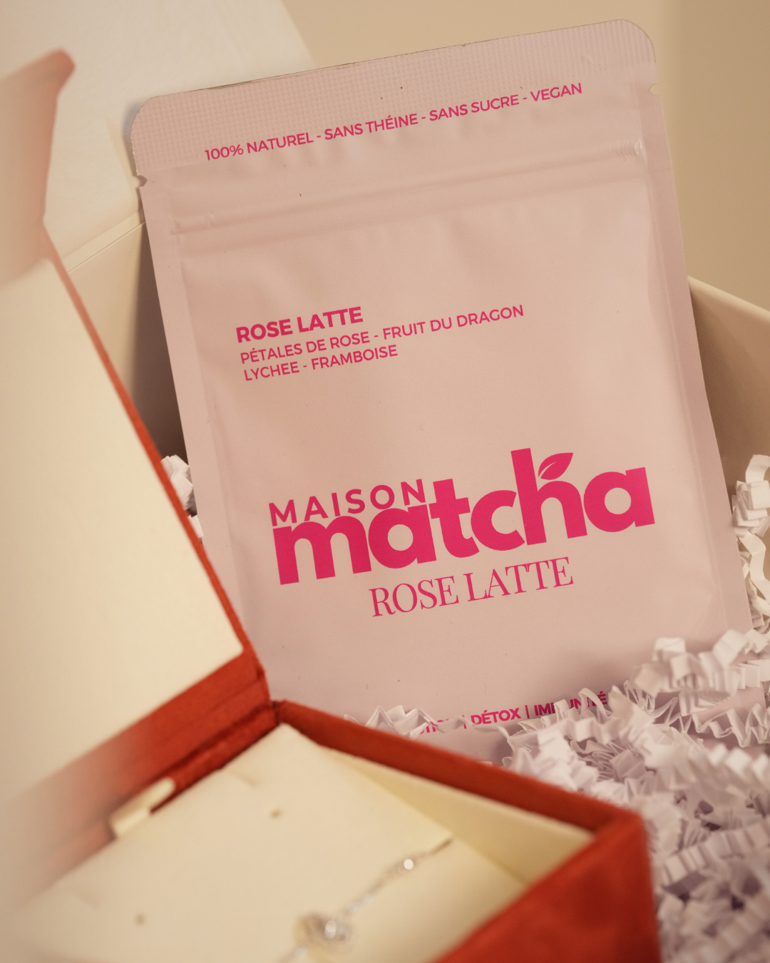 Focus matcha rose latte
