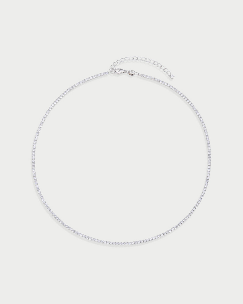 Timeless tennis necklace - WHITE 