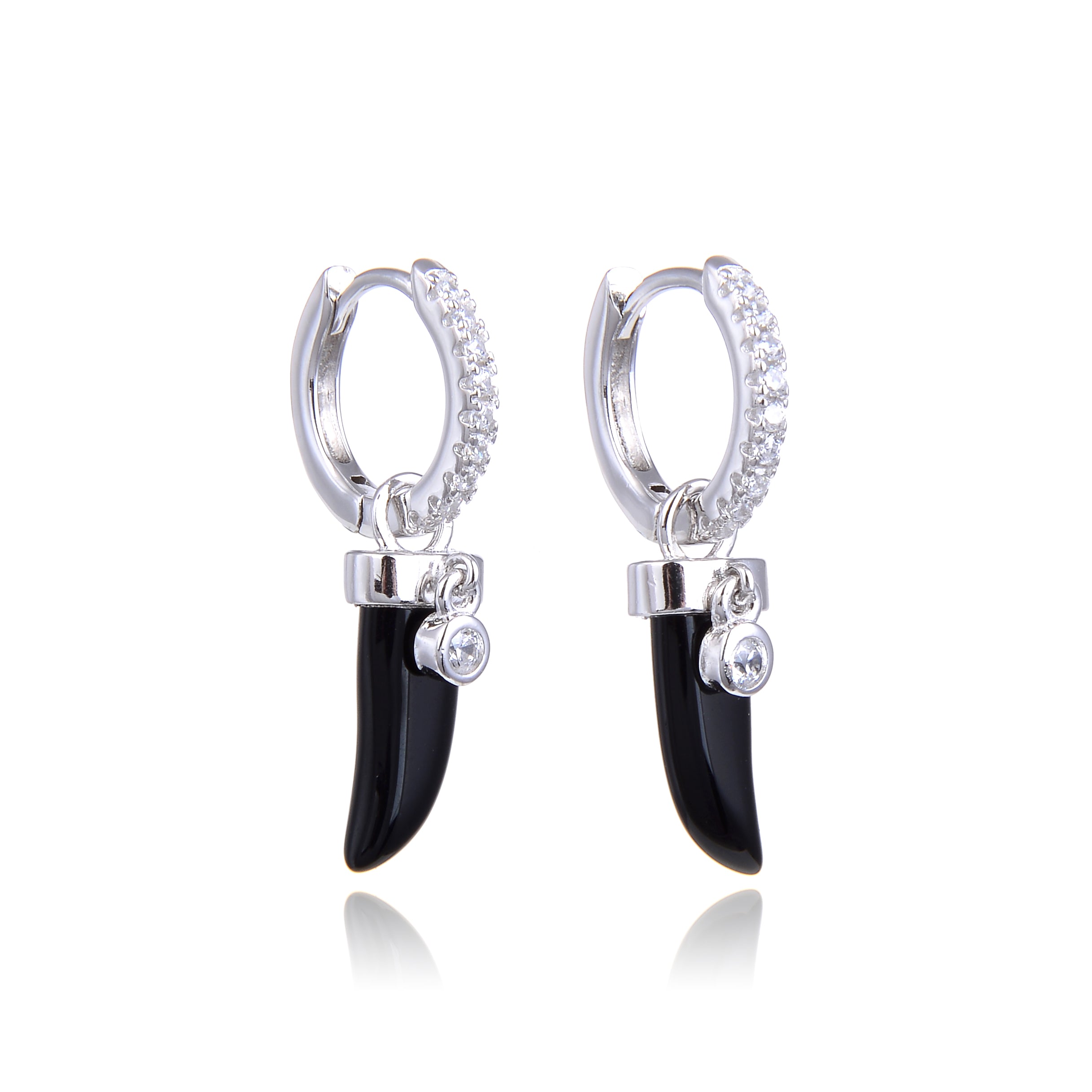 Créoles cornes onyx - BLANC