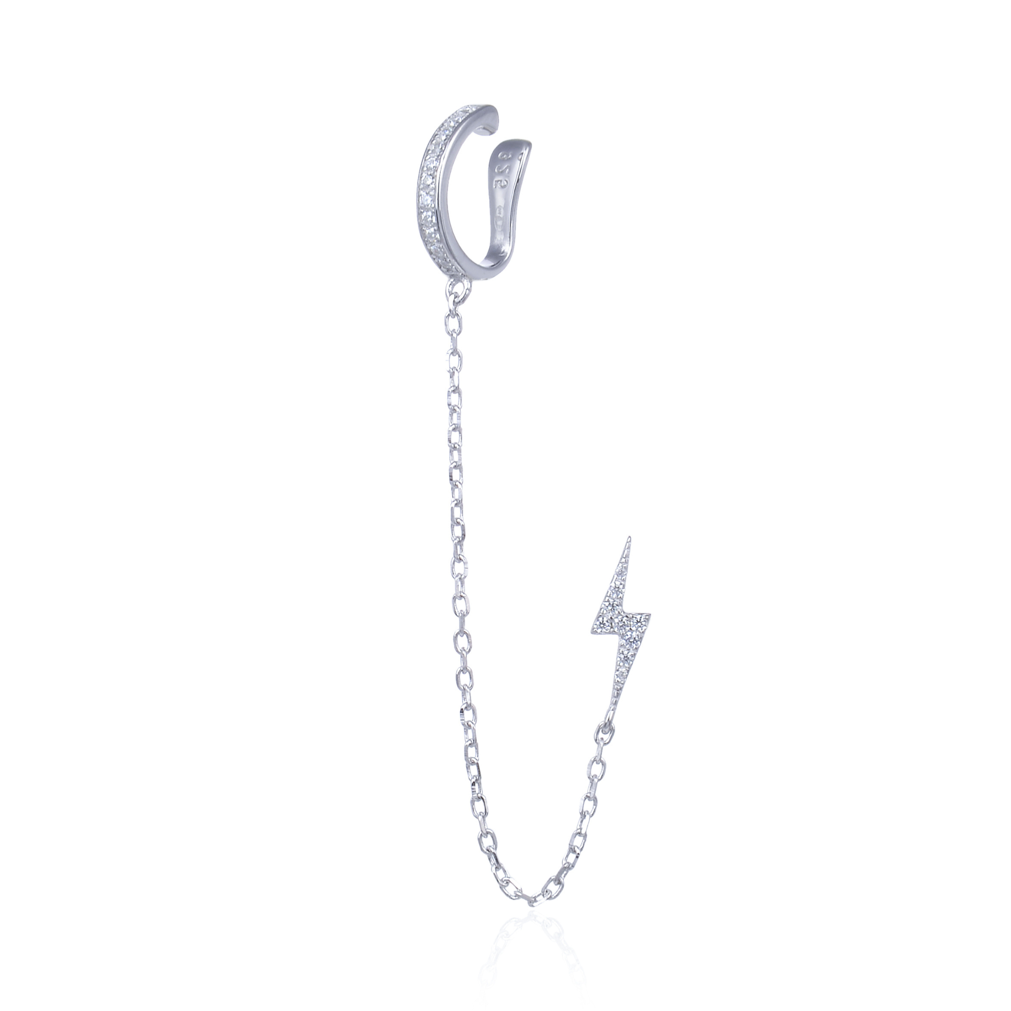 Monoboucle earcuff éclair - BLANC