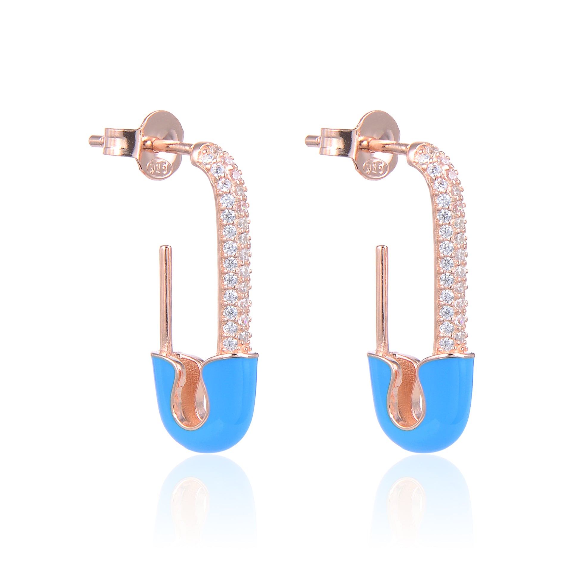 Boucles épingles bleue - ROSE