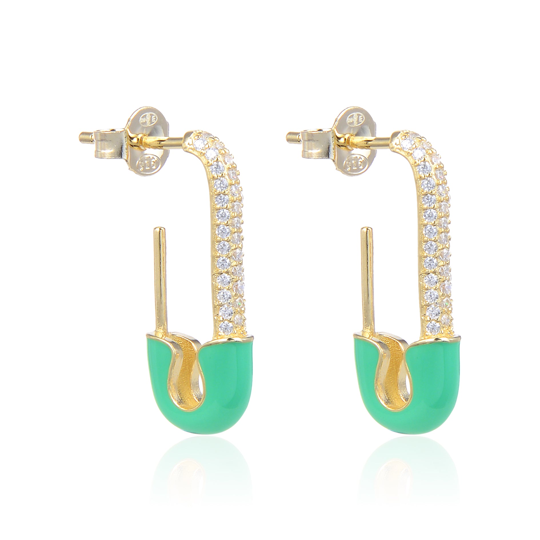 Boucles épingles verte - DORÉ