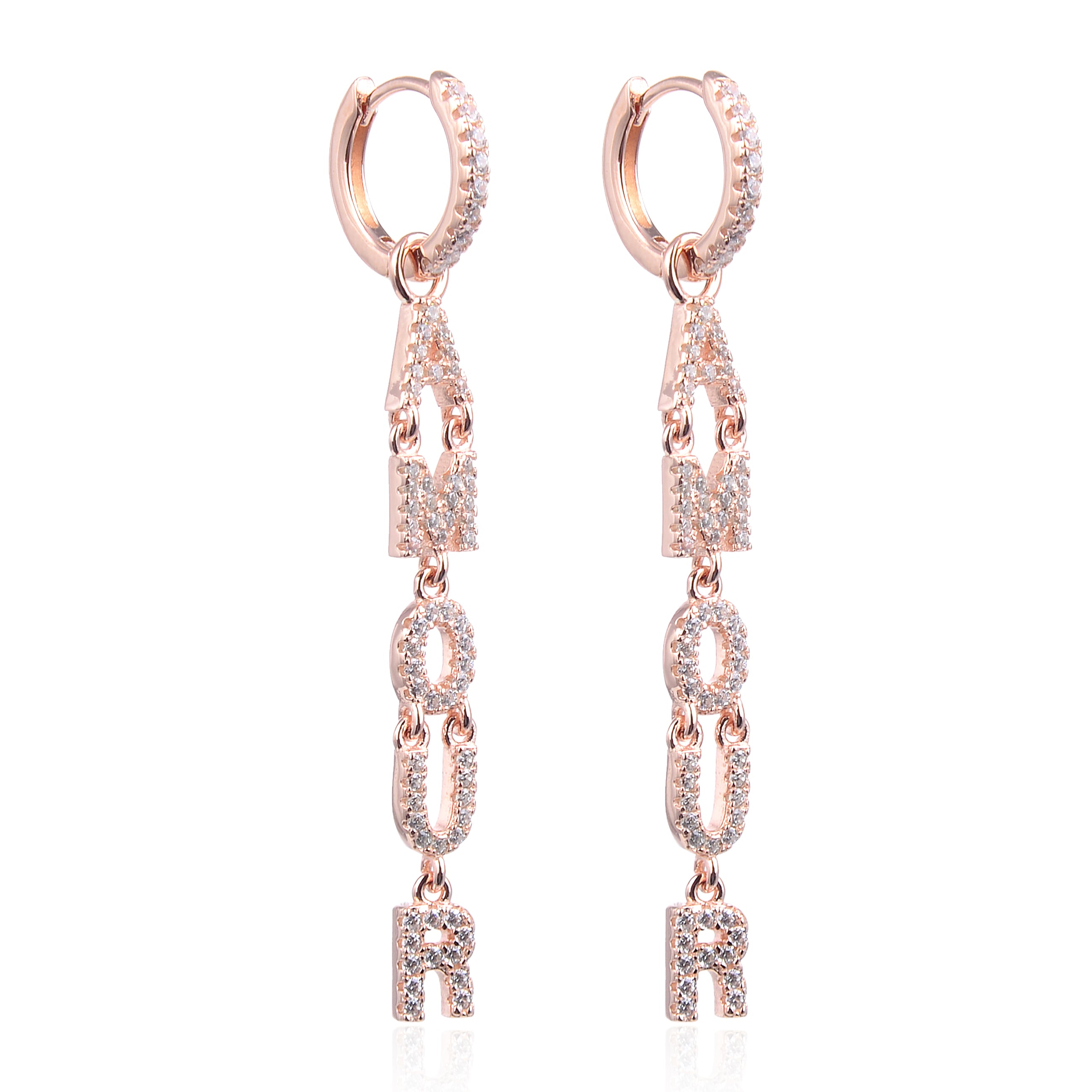 Boucles pendantes AMOUR - ROSE
