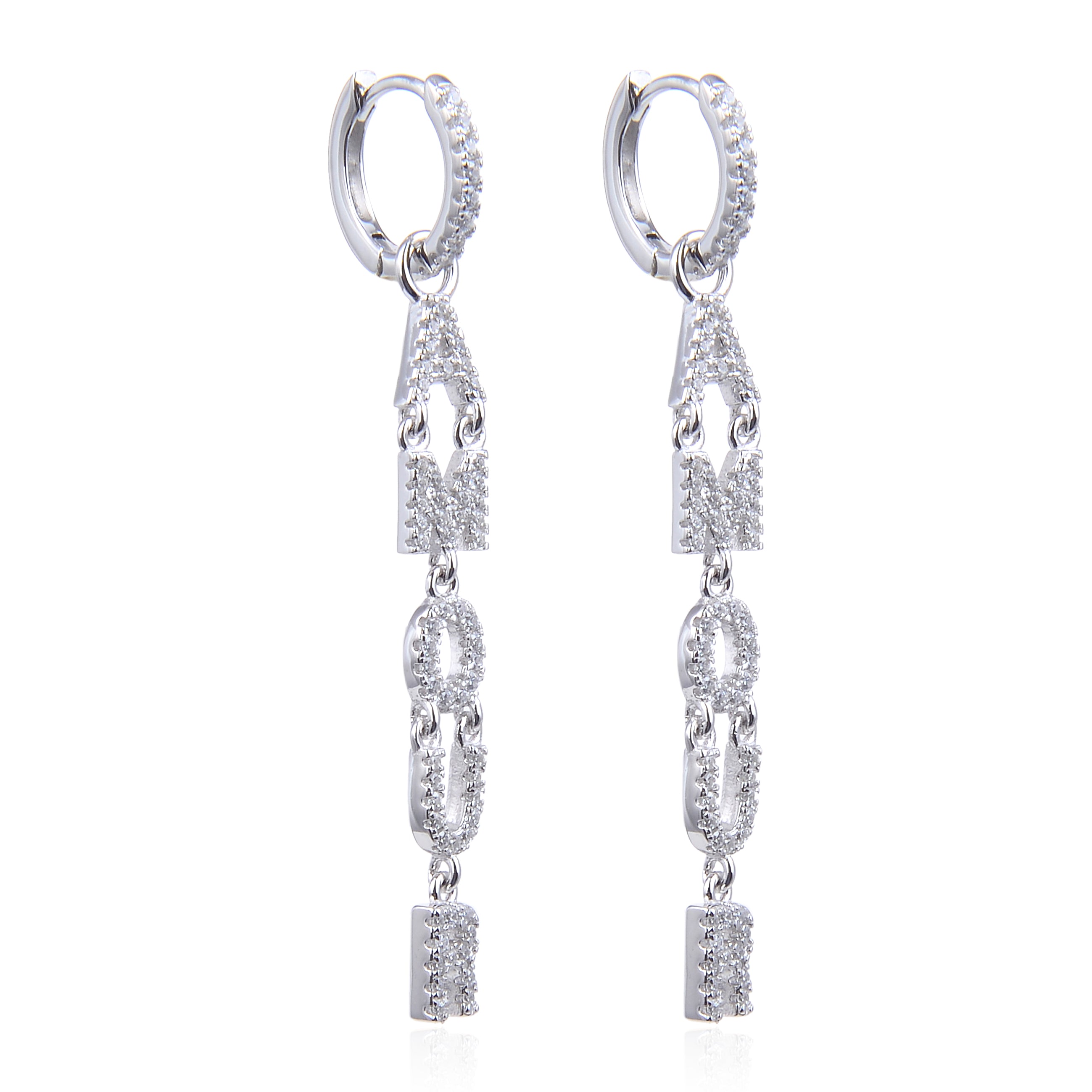 Boucles pendantes AMOUR - BLANC