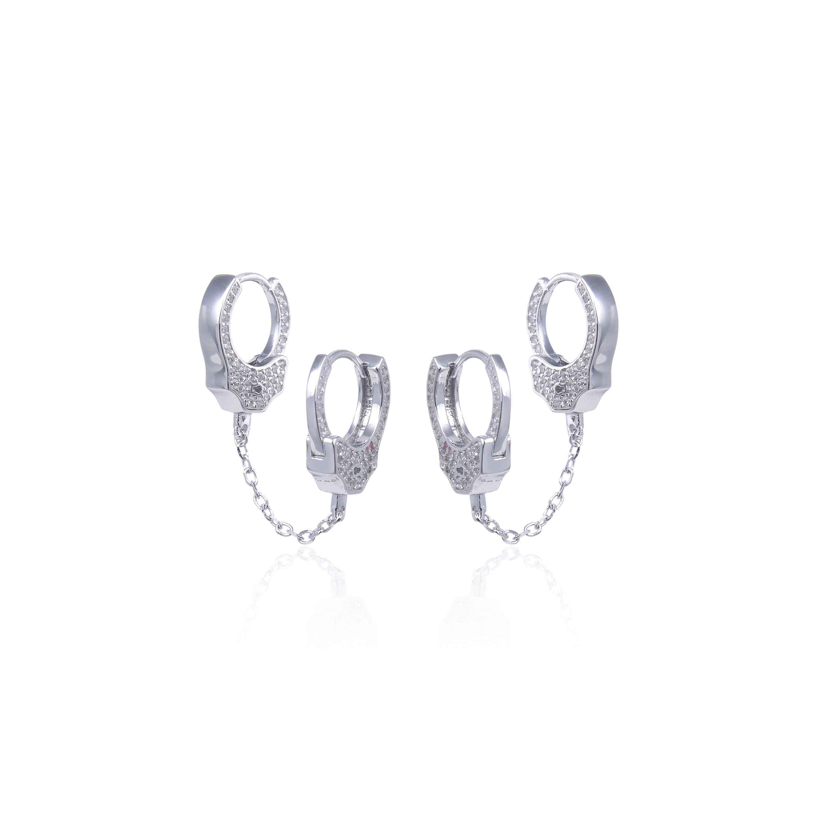 Boucles pendantes menottes - BLANC