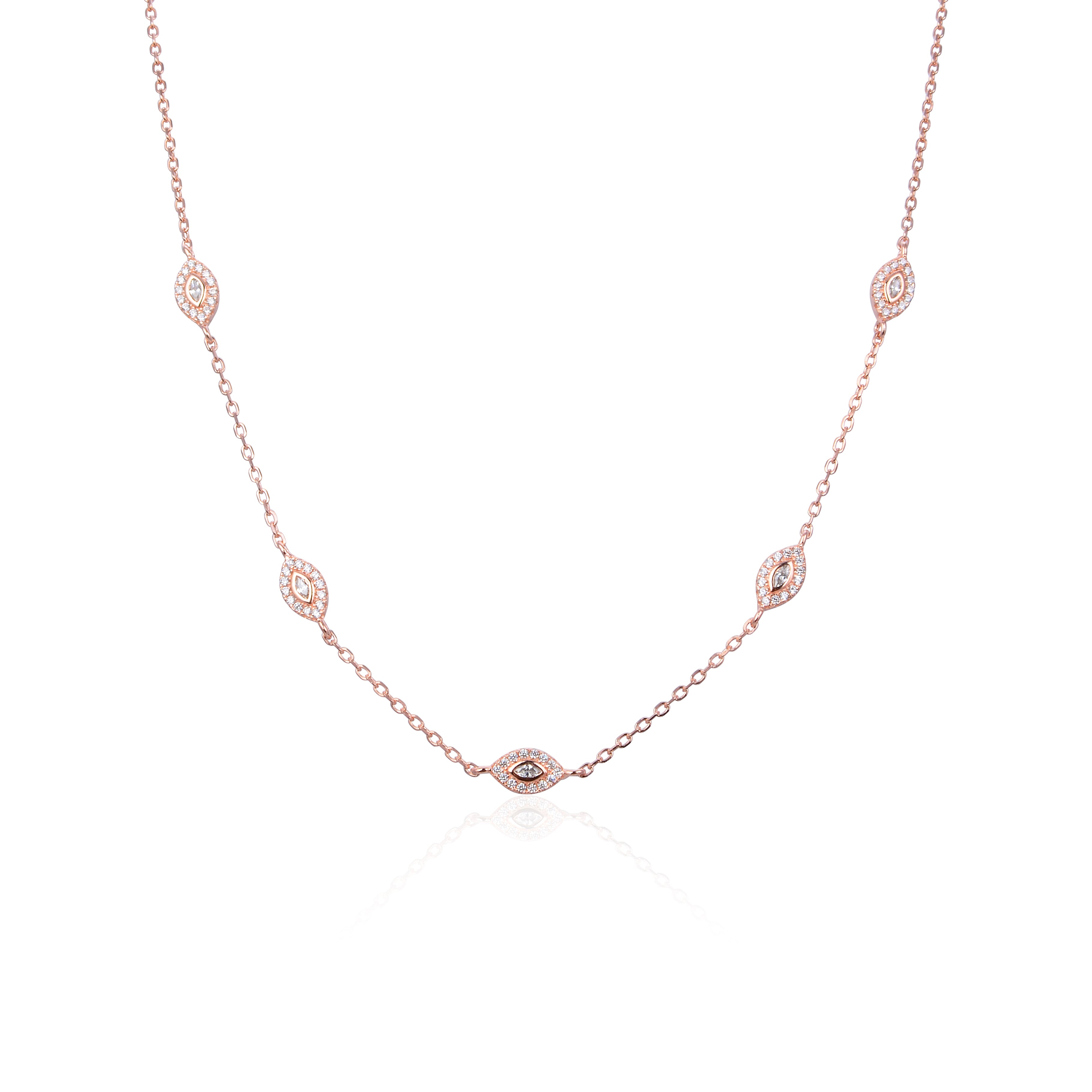 Collier marquises pavées - ROSE
