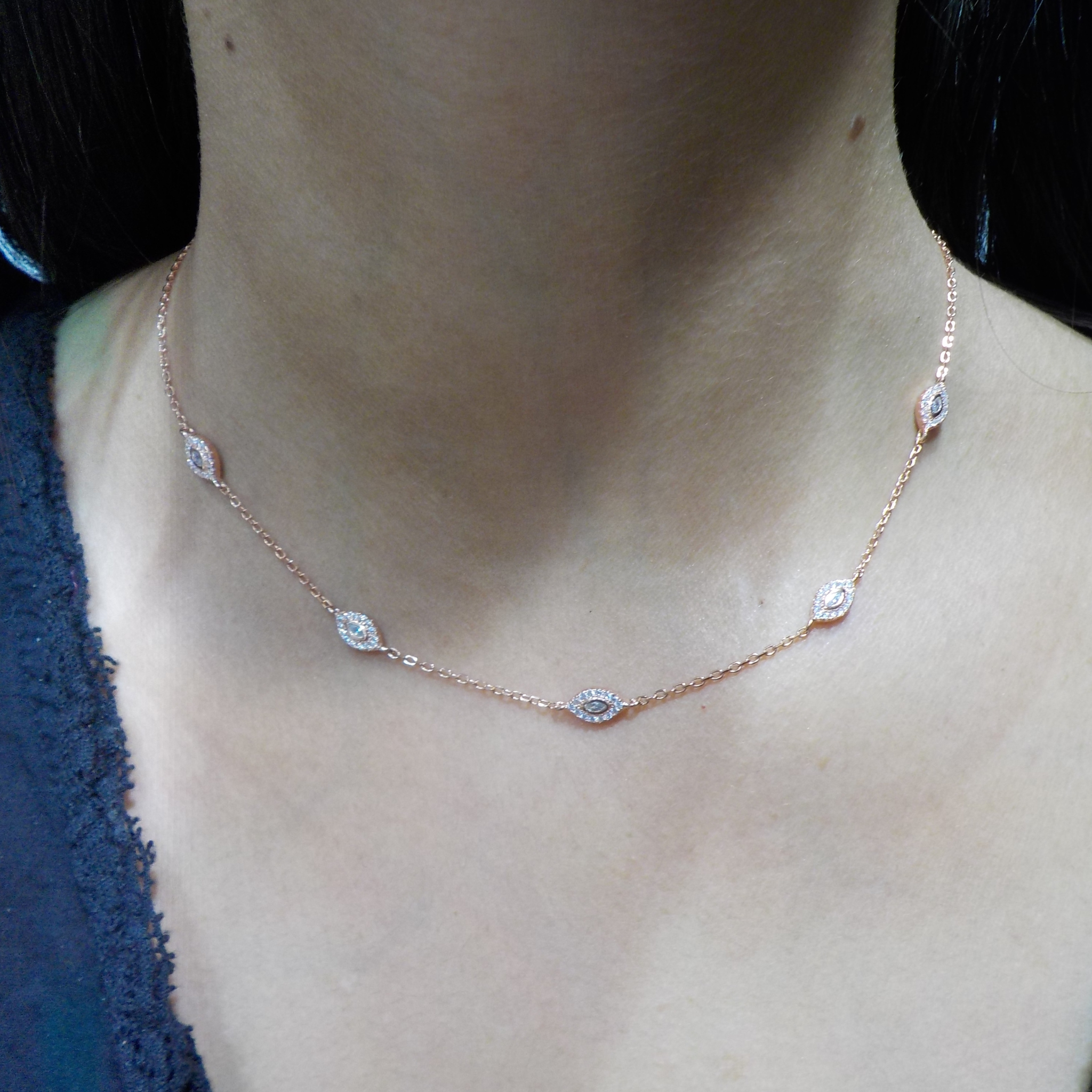 Collier marquises pavées - ROSE