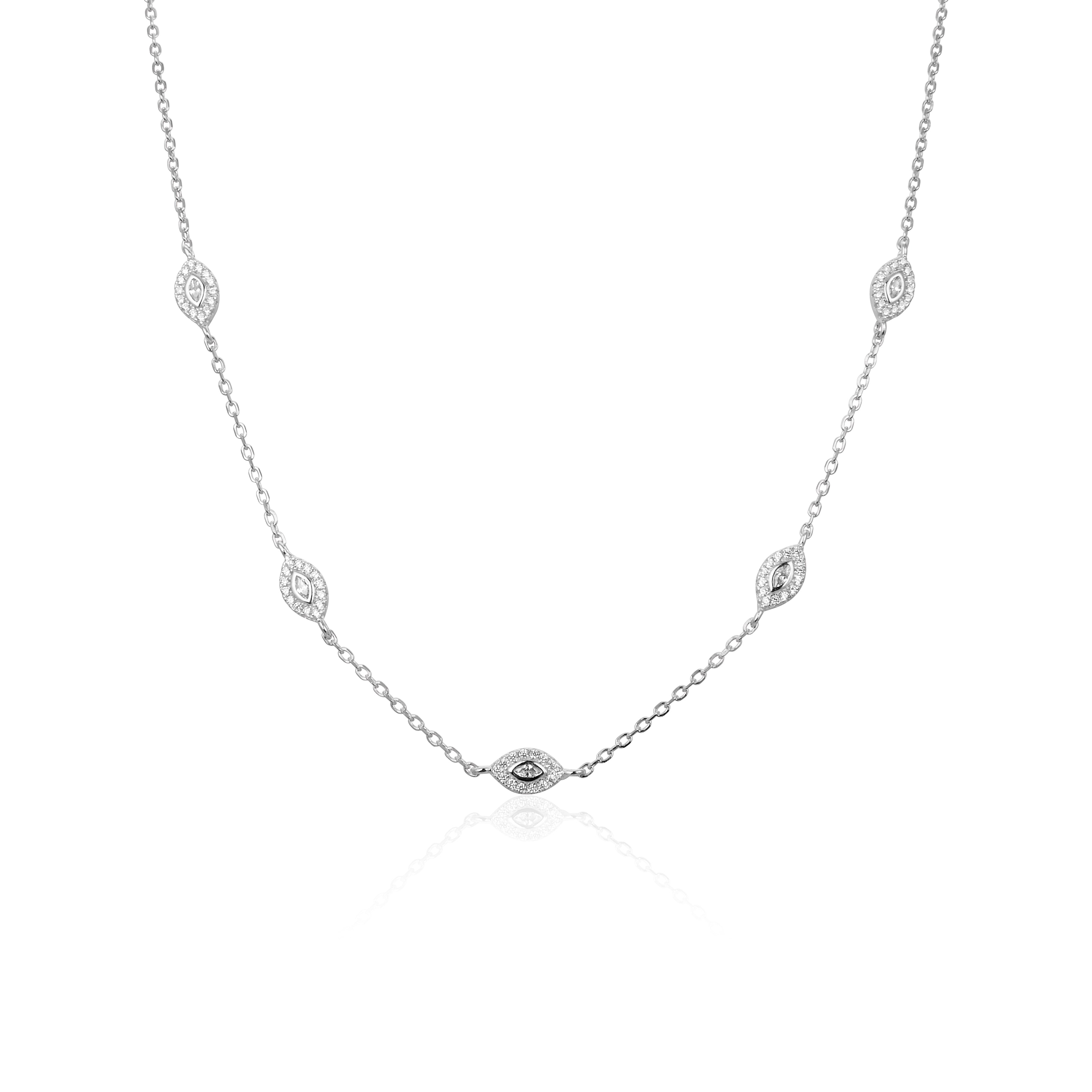 Collier marquises pavées - BLANC