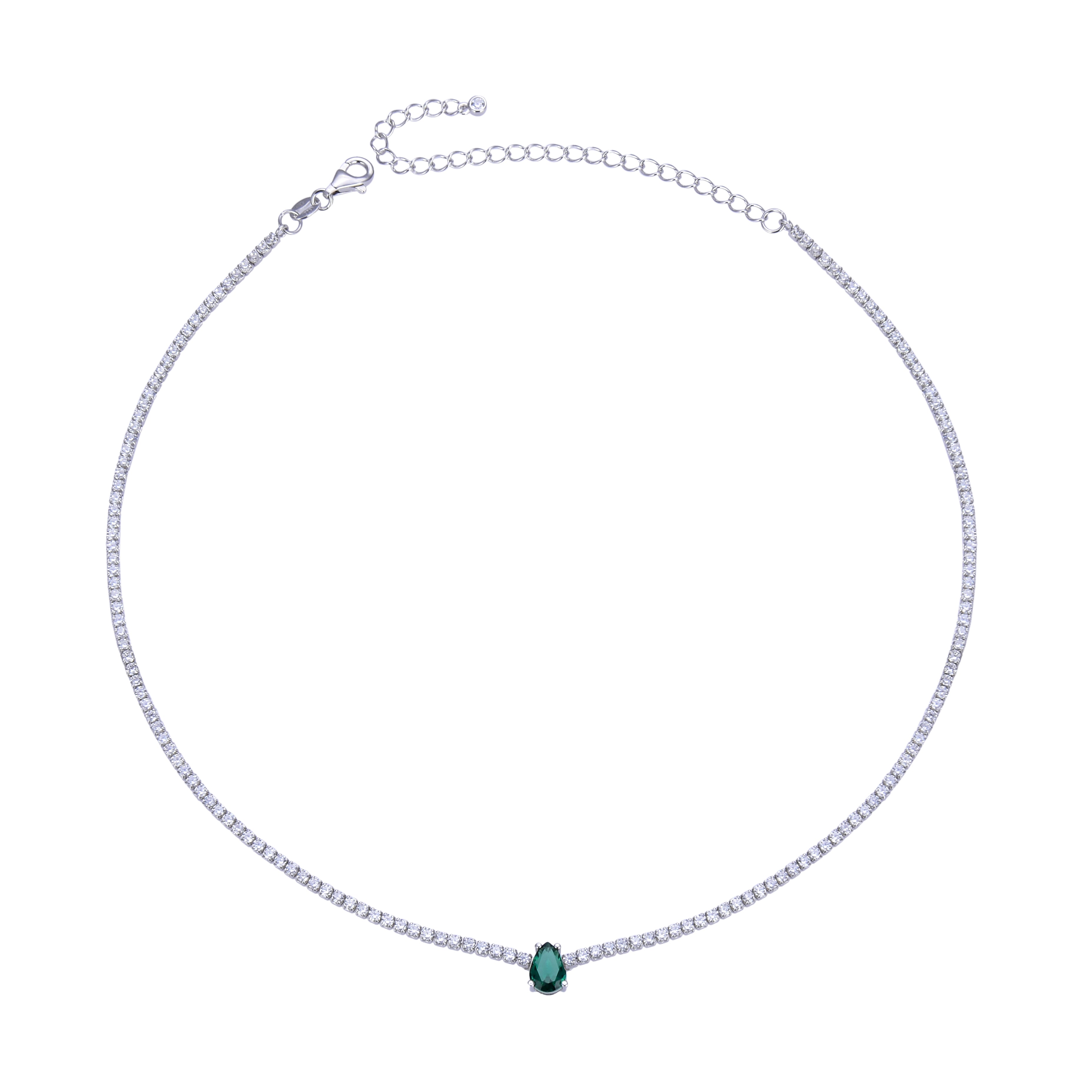 Choker tennis Éclat vert - BLANC