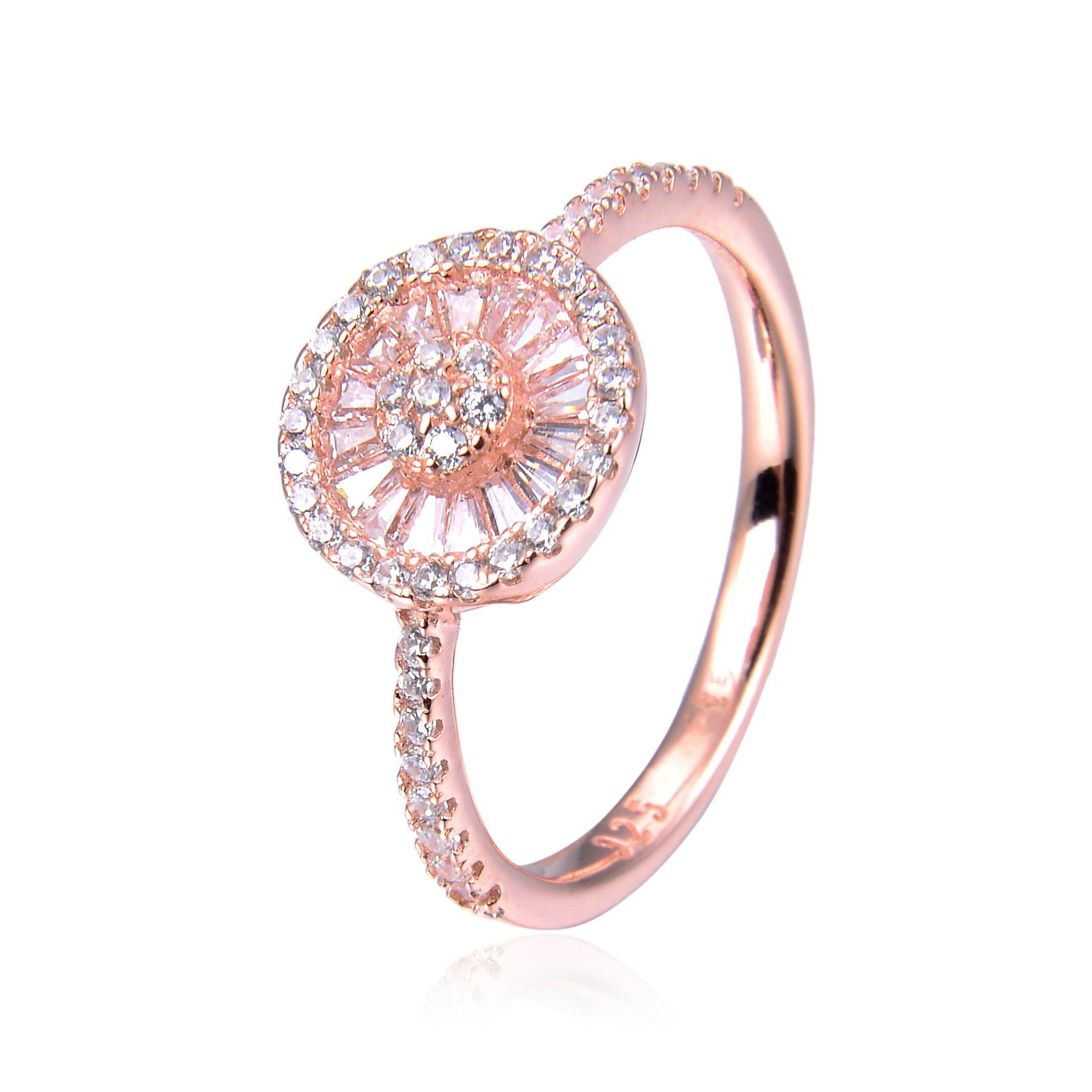 Bague Infini Rond baguettes - ROSE - 56