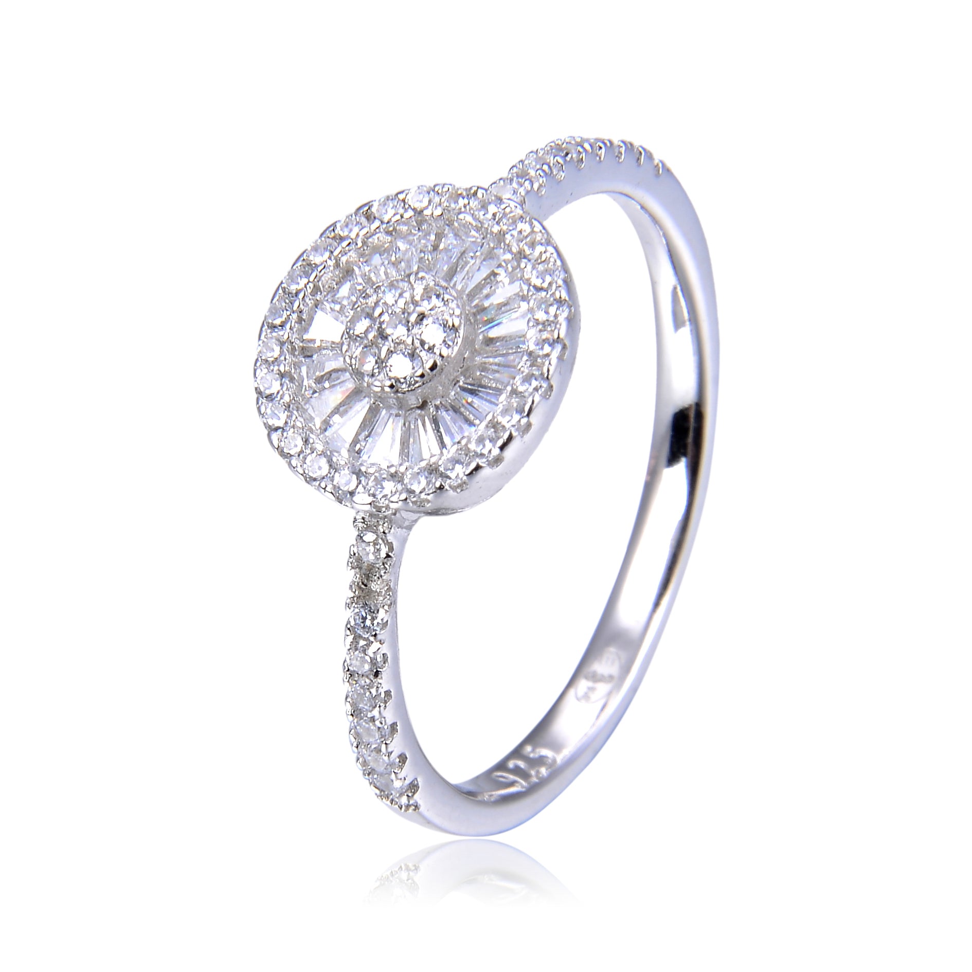 Bague Infini Rond baguettes - BLANC - 56