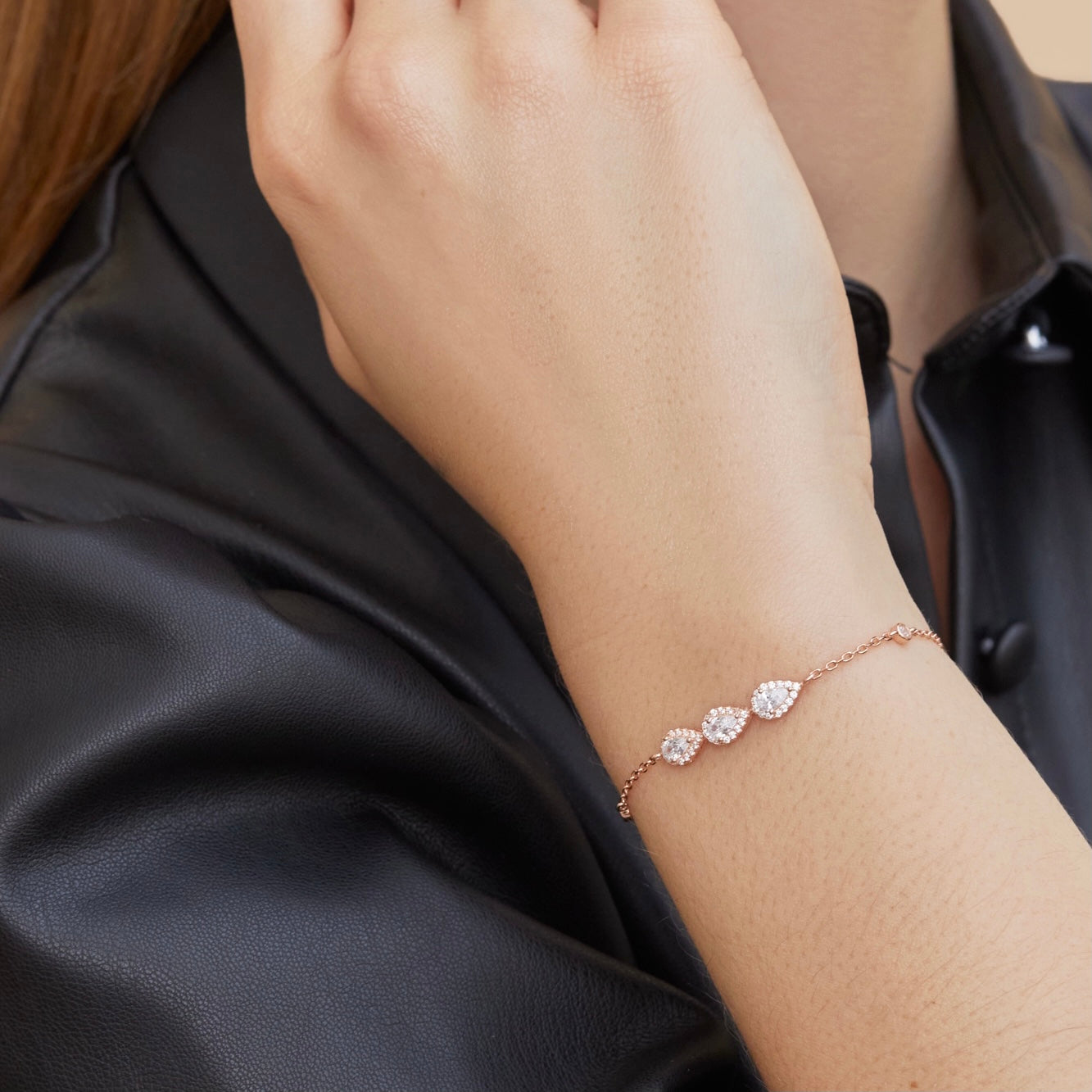 Bracelet trois poires Infini - DORÉ