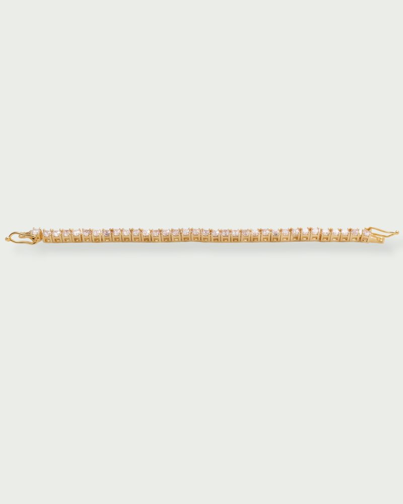 Bracelet rivière doré GENA Jewelry avec partie rigide et zircons blancs