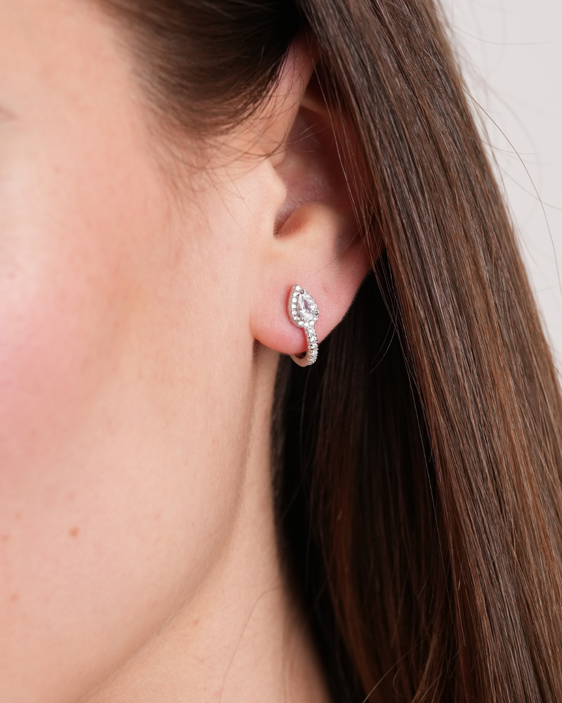 Mini créoles Infini Poire - BLANC