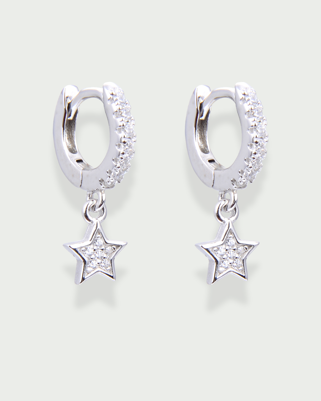 Mini créoles étoile - BLANC